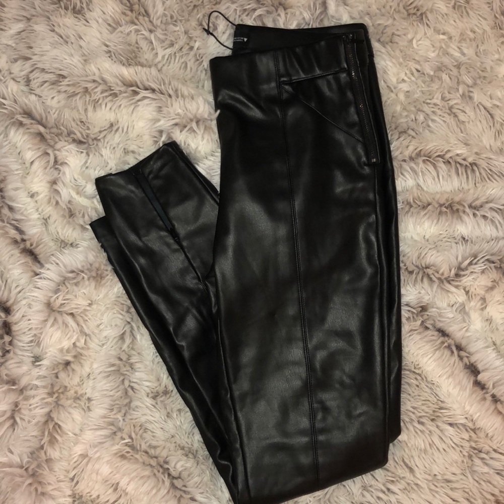 Zara leather tight pants